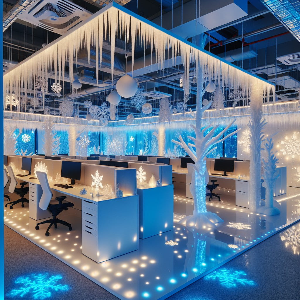 create a scenic ice palace with led lights