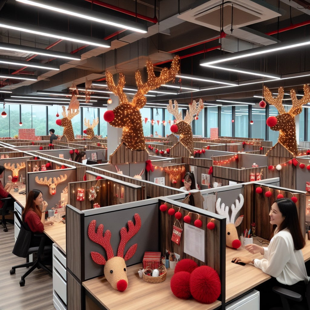 decorate the cubicles as reindeer stables