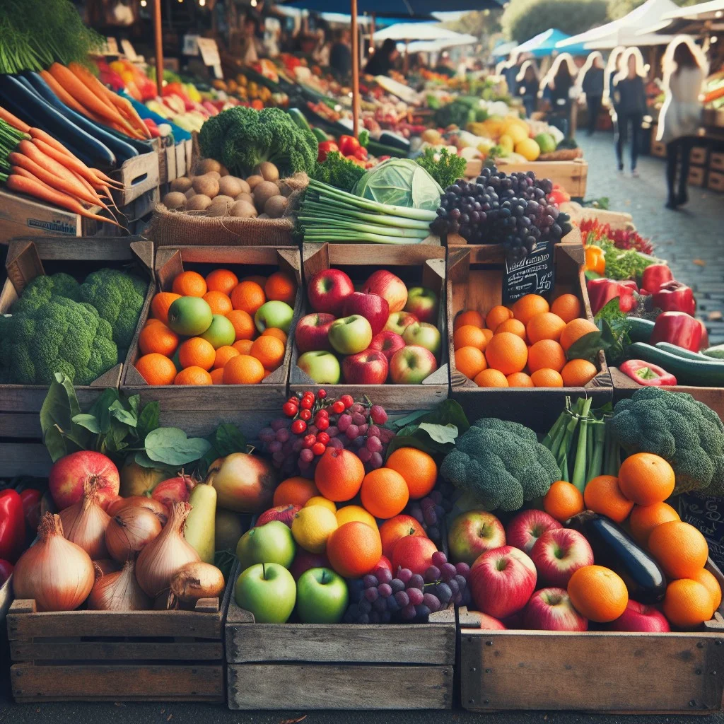 display produce in authentic crates