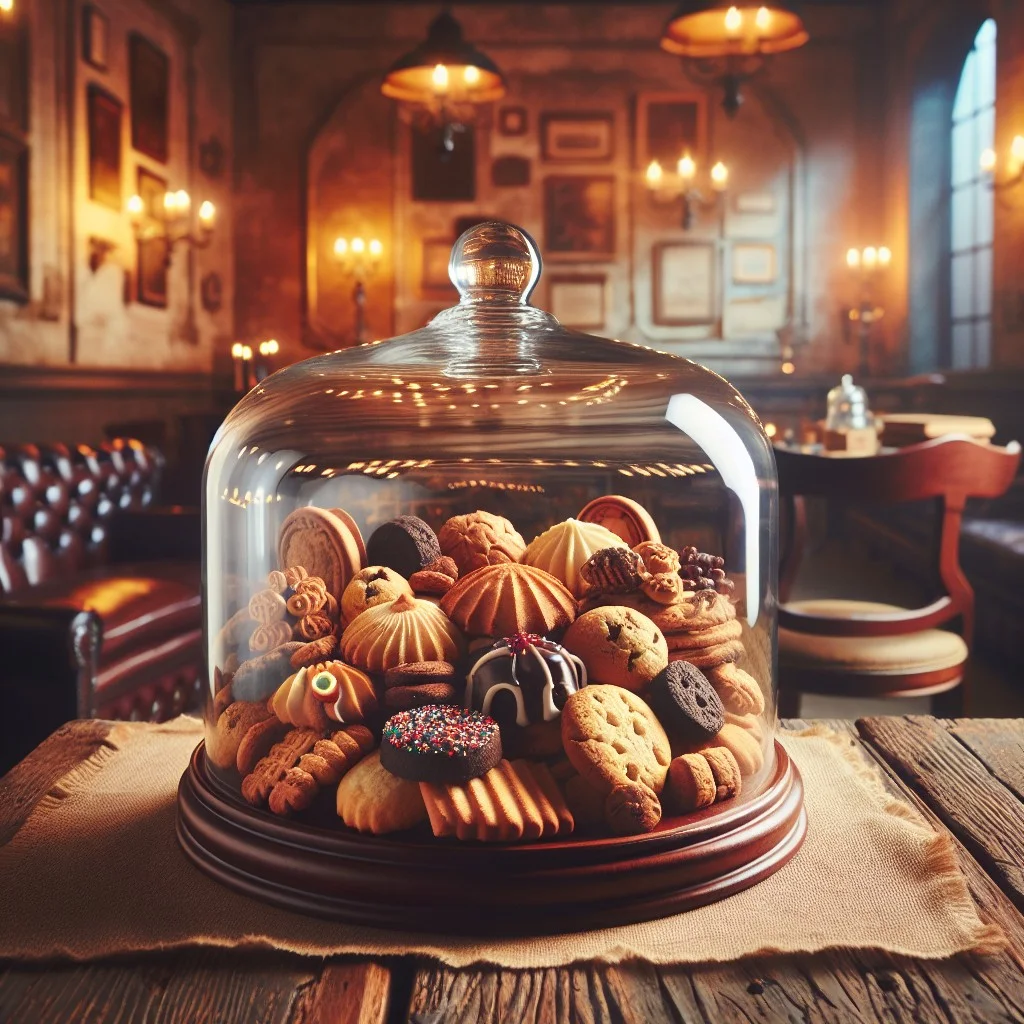 displaying cookies in glass domes