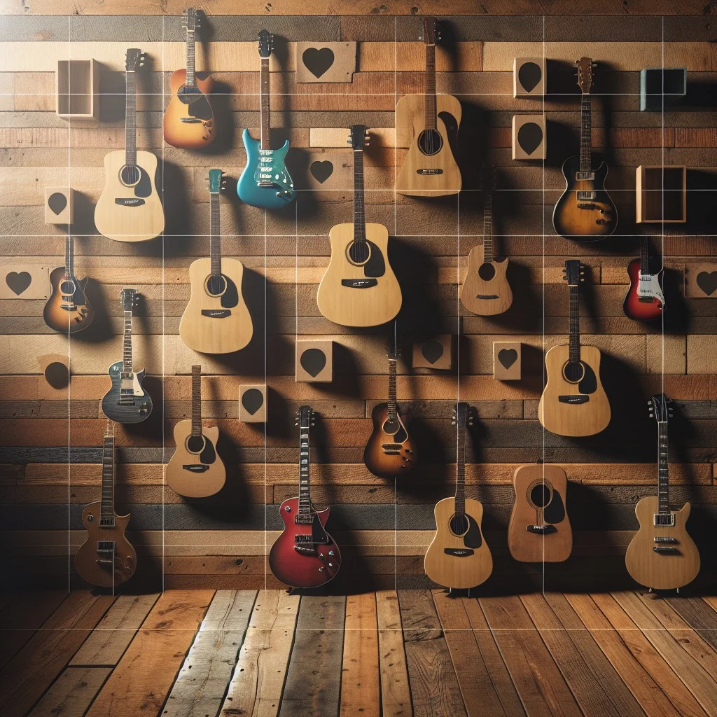 diy guitar wall display for budget savers