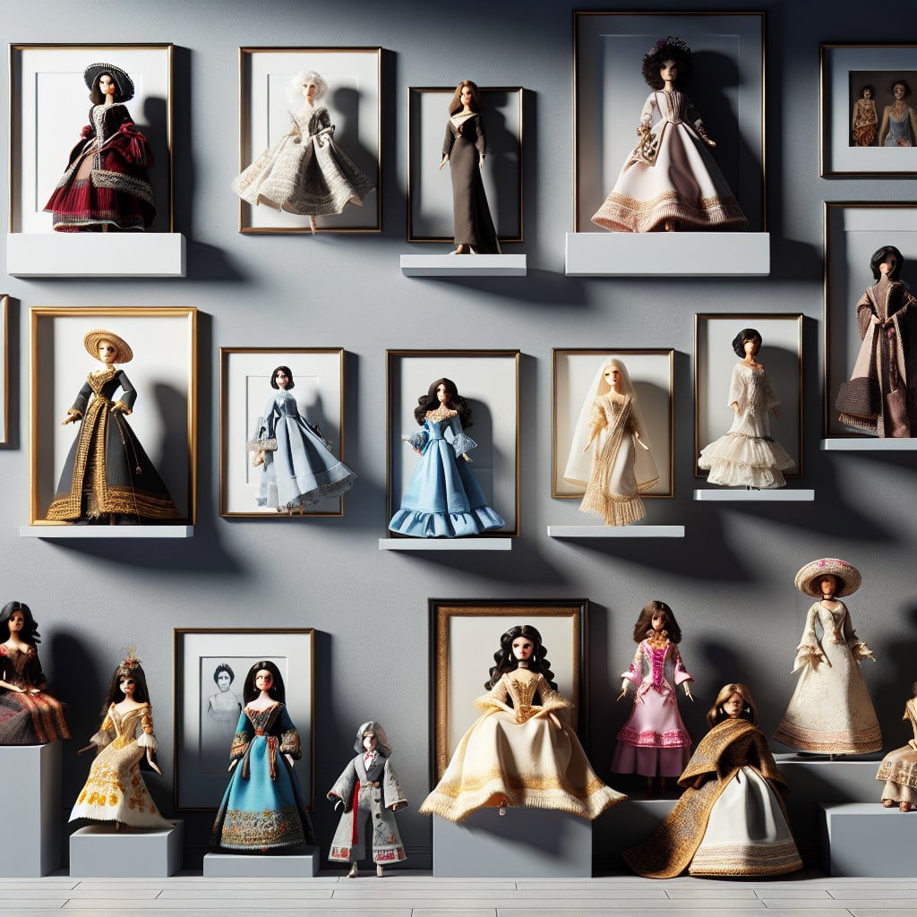 doll art gallery on picture ledges