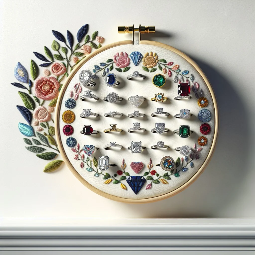 embroidered hoop ring pouch