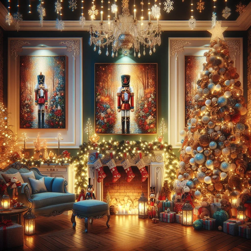 framed nutcracker art display