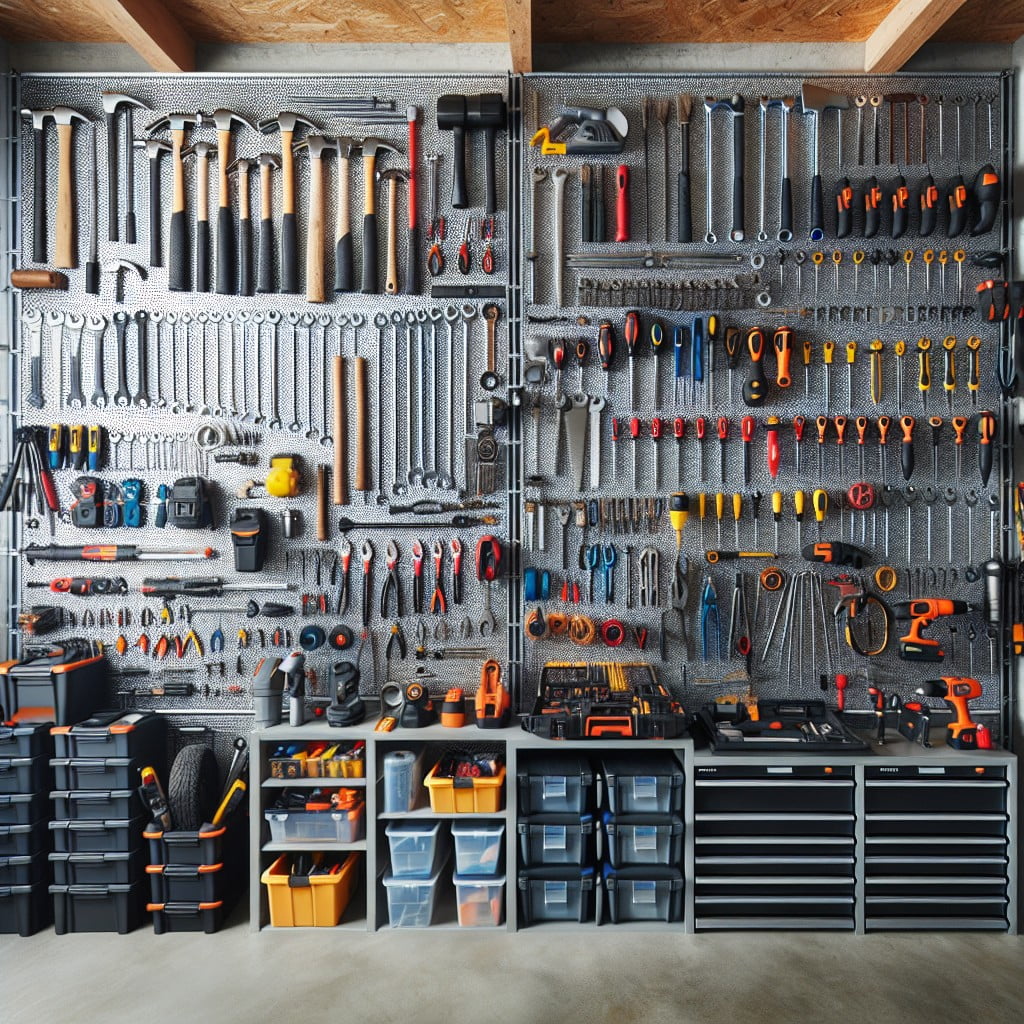 garage tool organization with gridwall