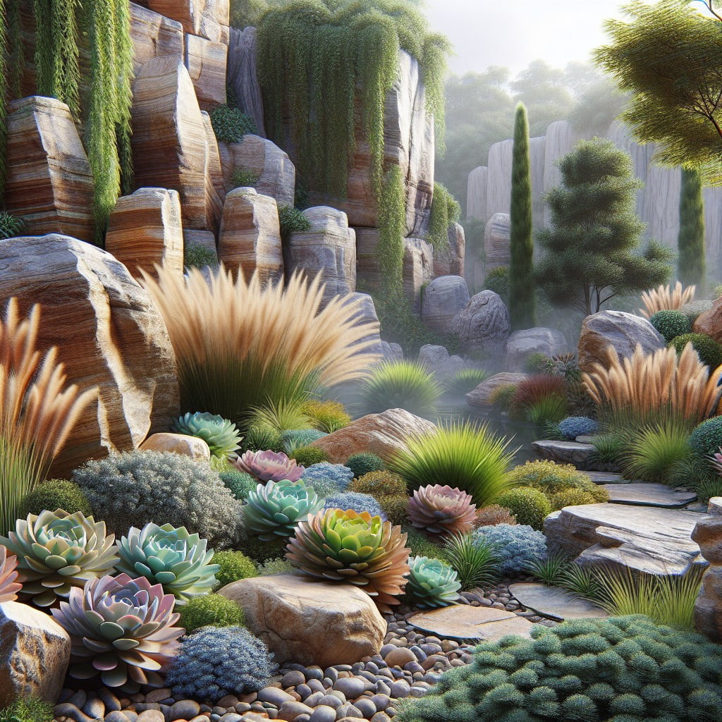 garden design using large rocks