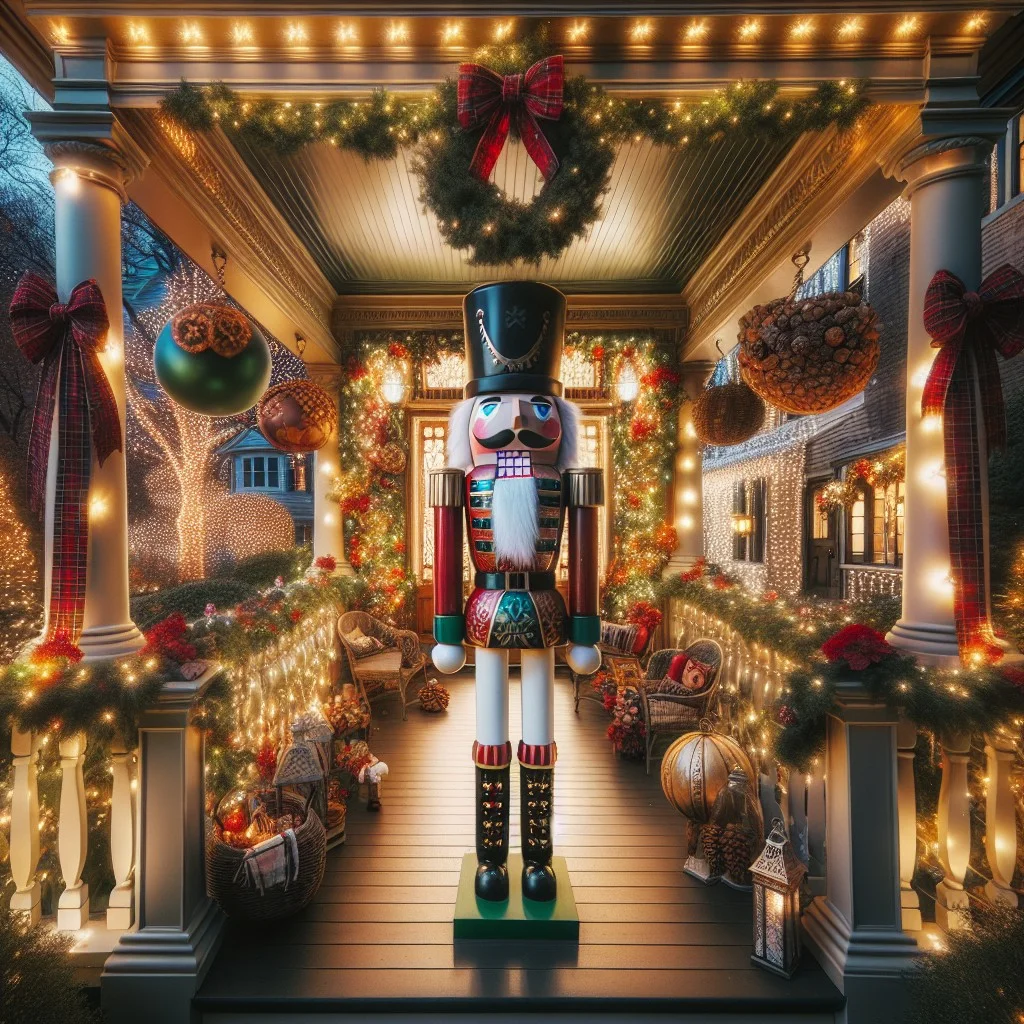 giant nutcracker porch display