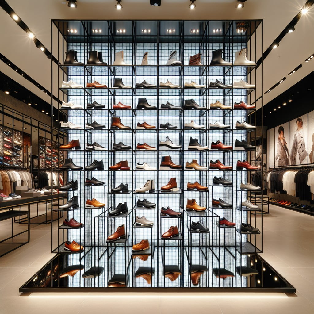 gridwall for shoe display in retail stores