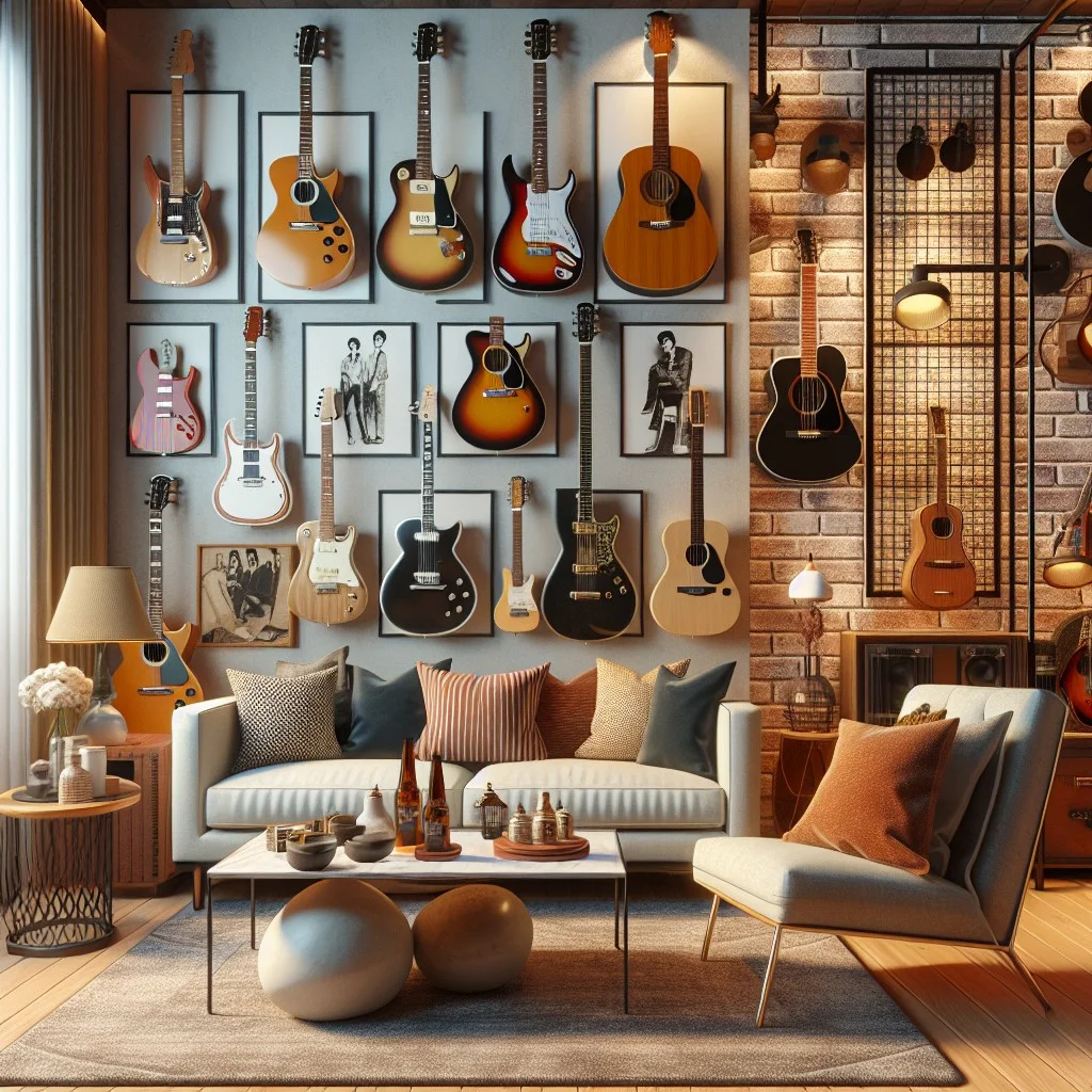 guitar wall display aesthetics exploring different styles