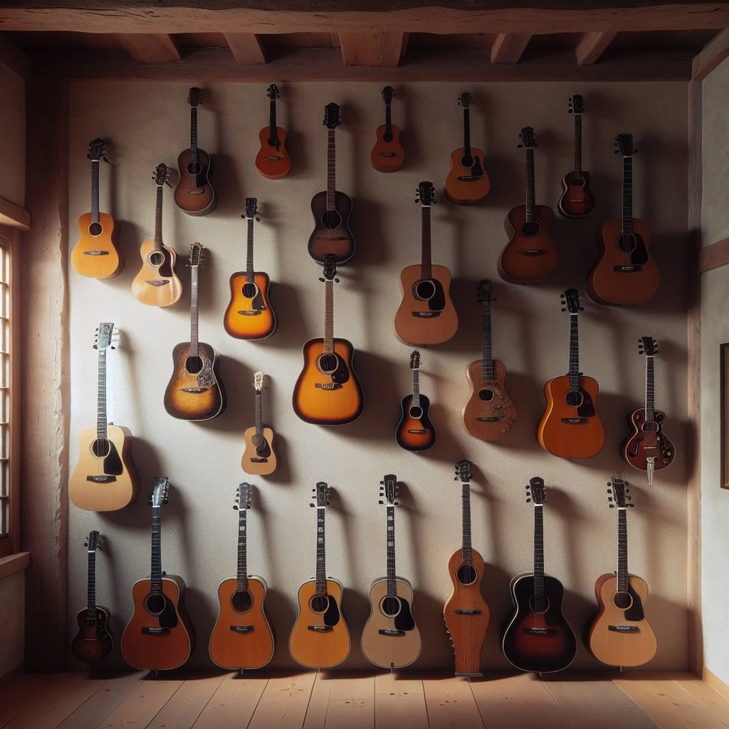 guitar wall display as a space saver