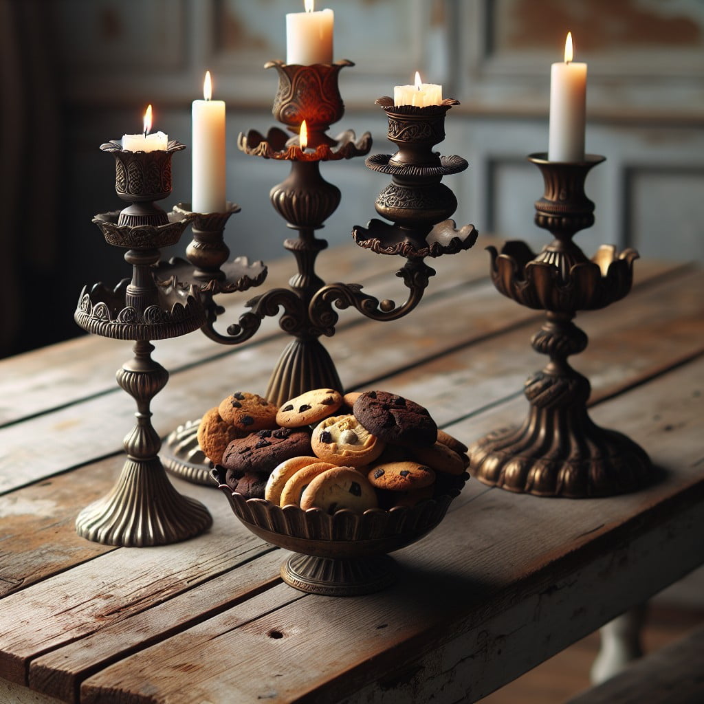how to use candle holders as a cookie display