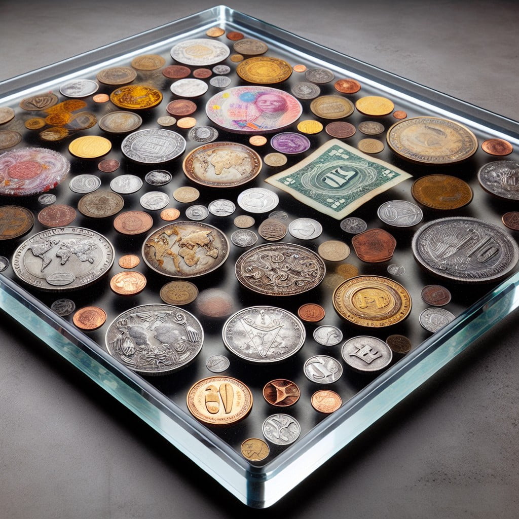 idea 19 epoxy tray with embedded coinscurrency