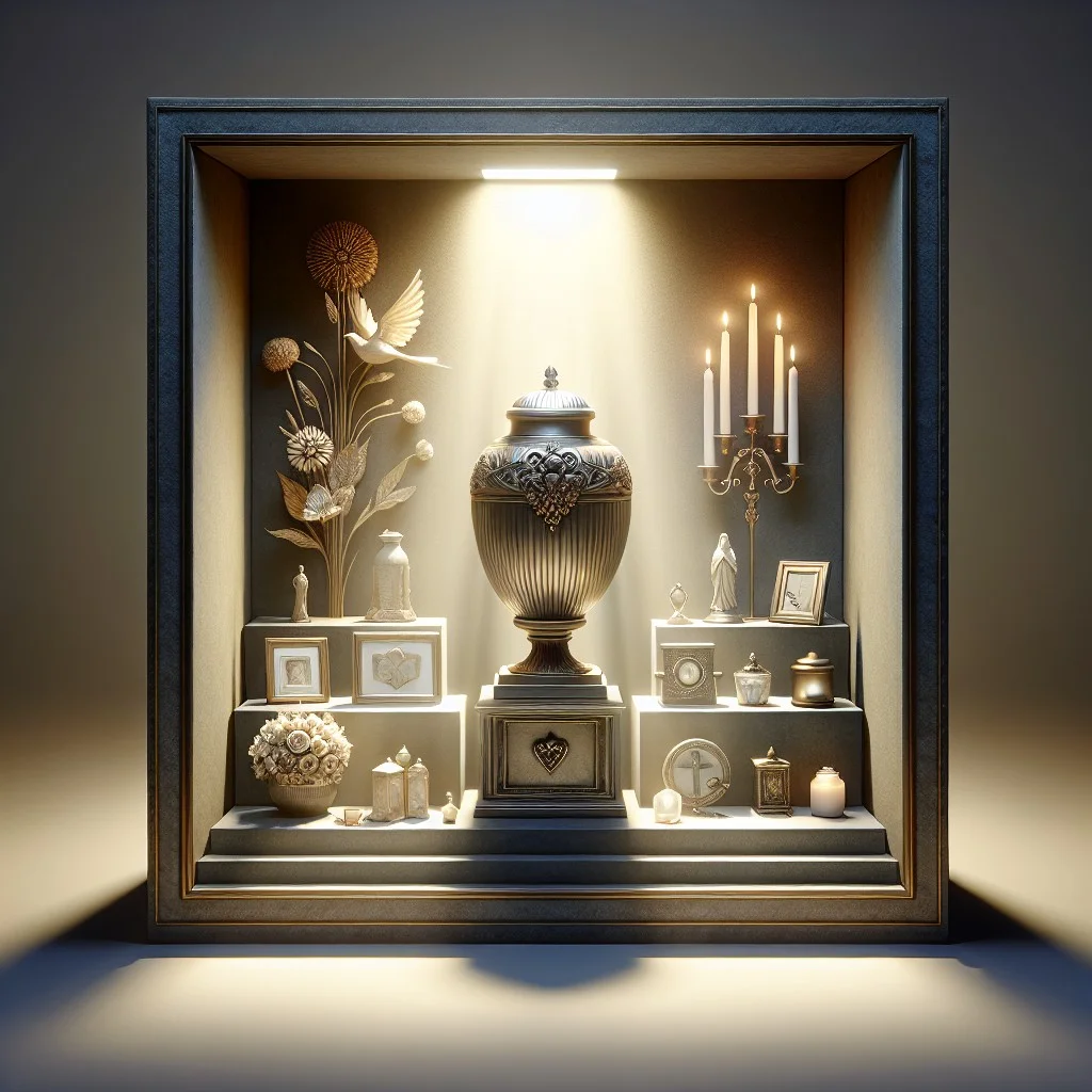 in a memorial shadow box display