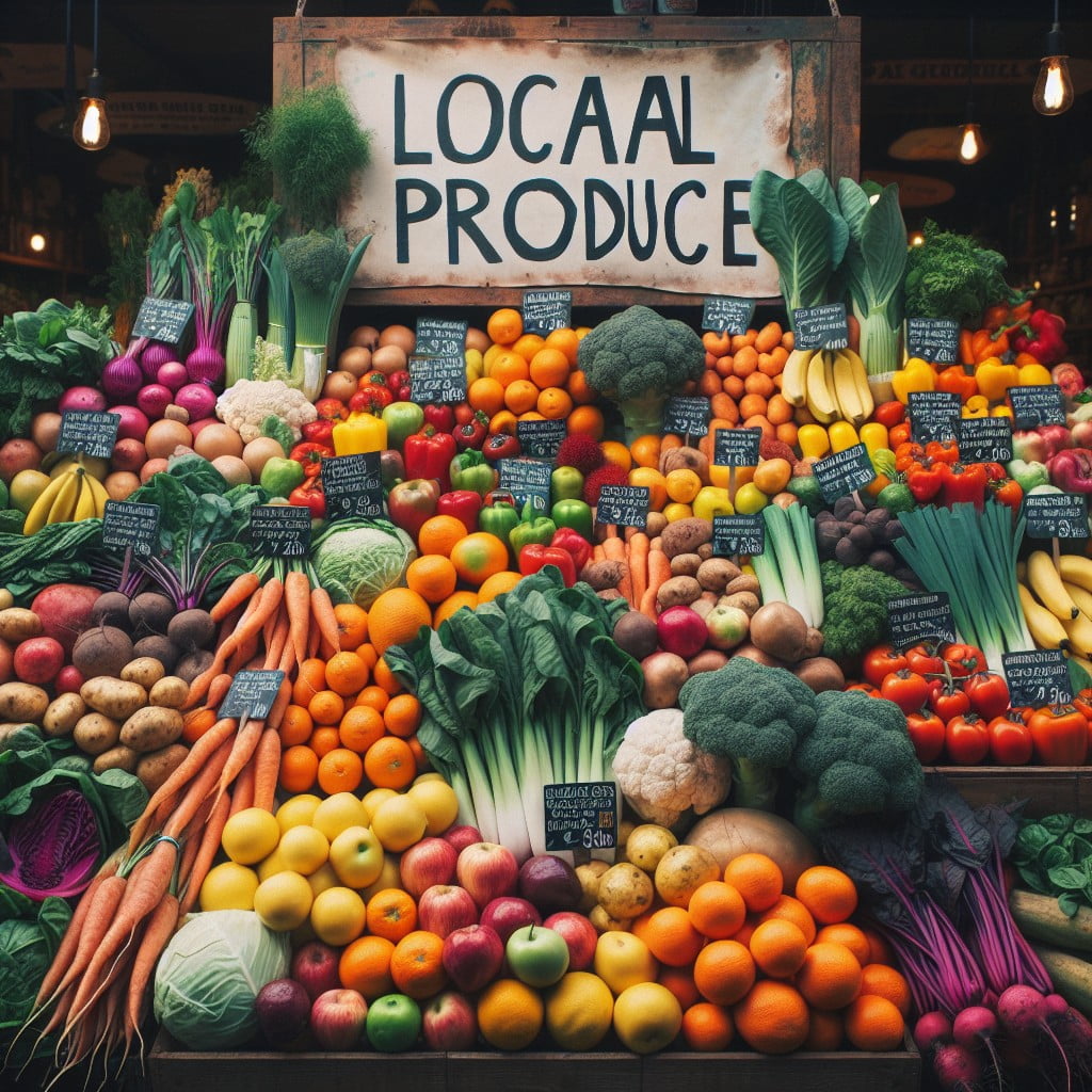 integrate local produce with a highlighted signage