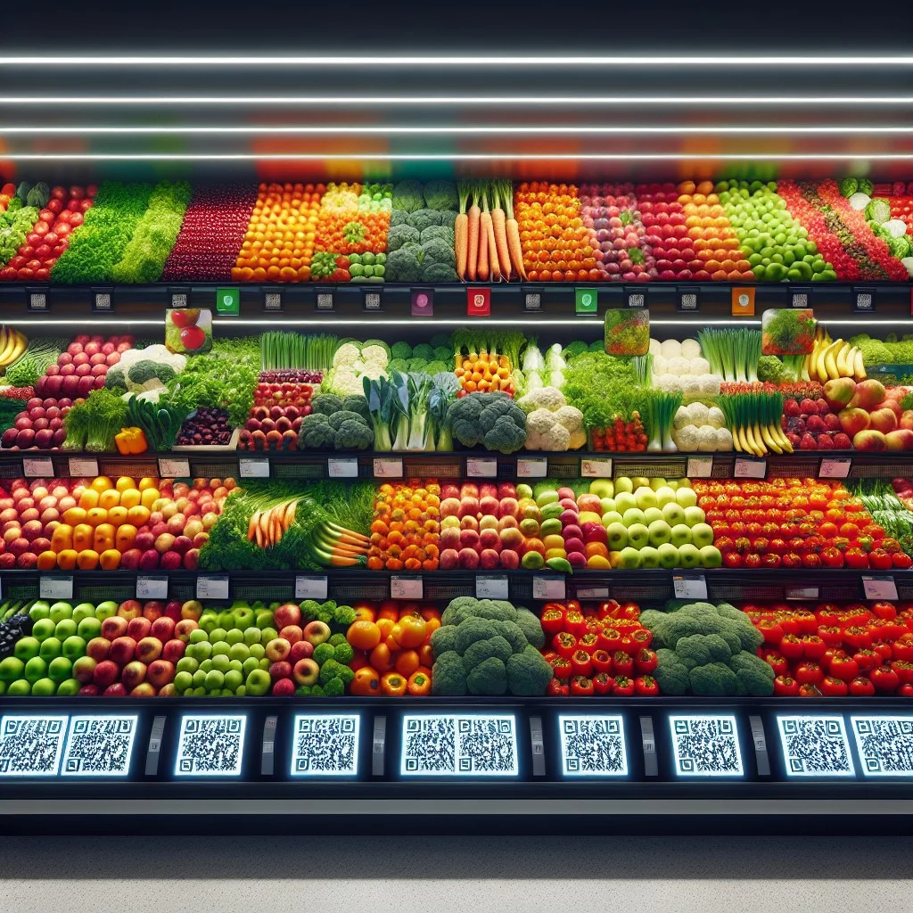 integrate qr codes for each produce for additional information