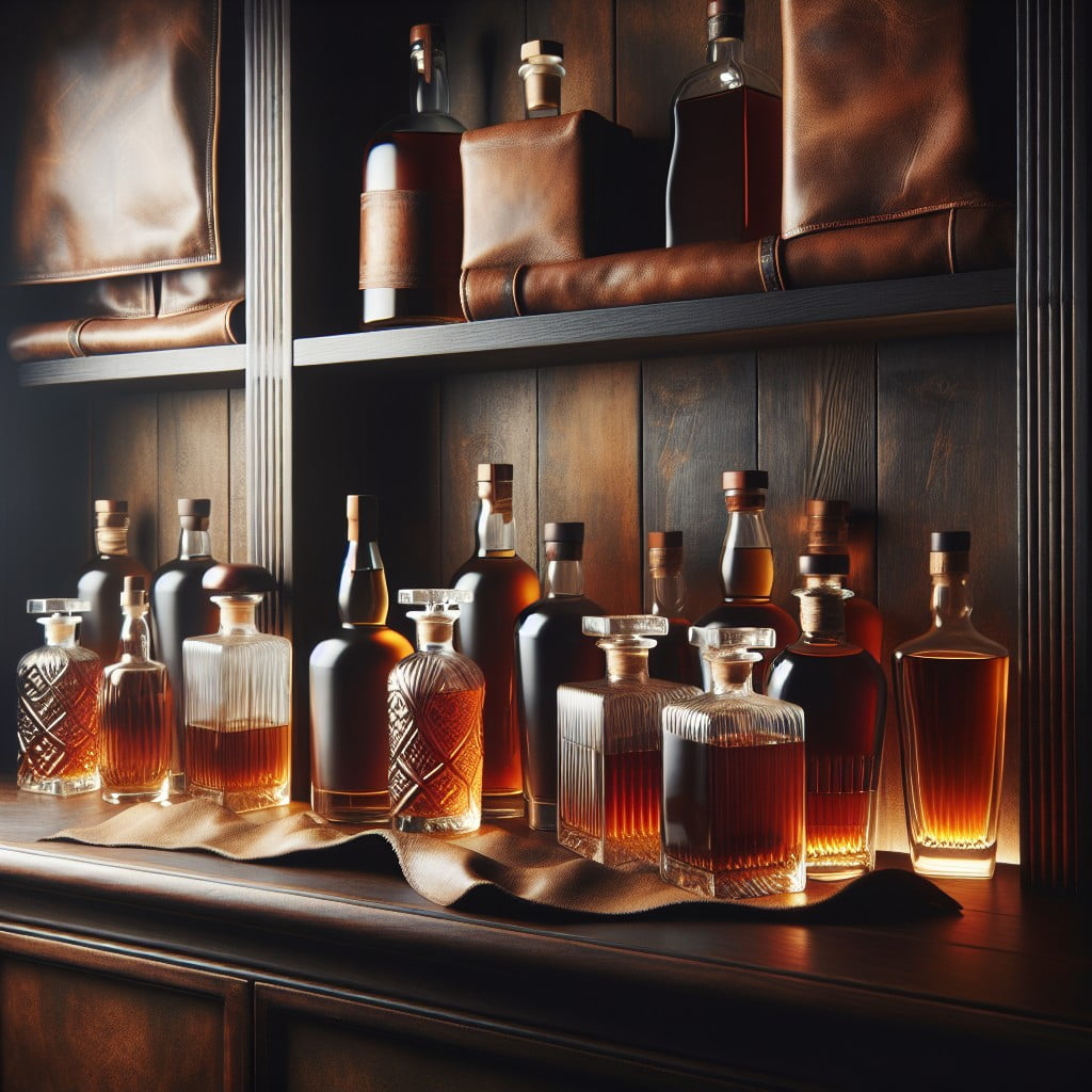 leather and bourbon sophisticated display ideas