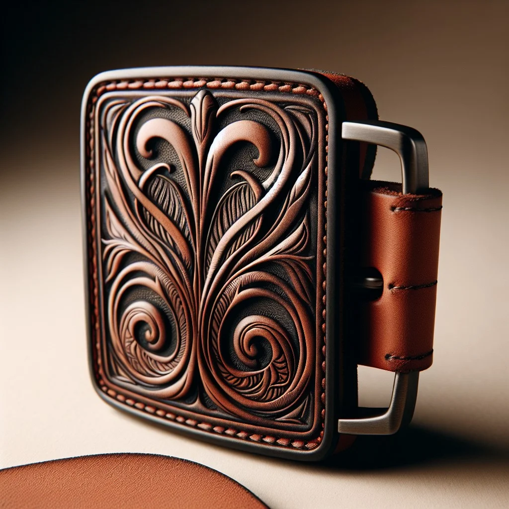 leather belt buckle holder with monogram option