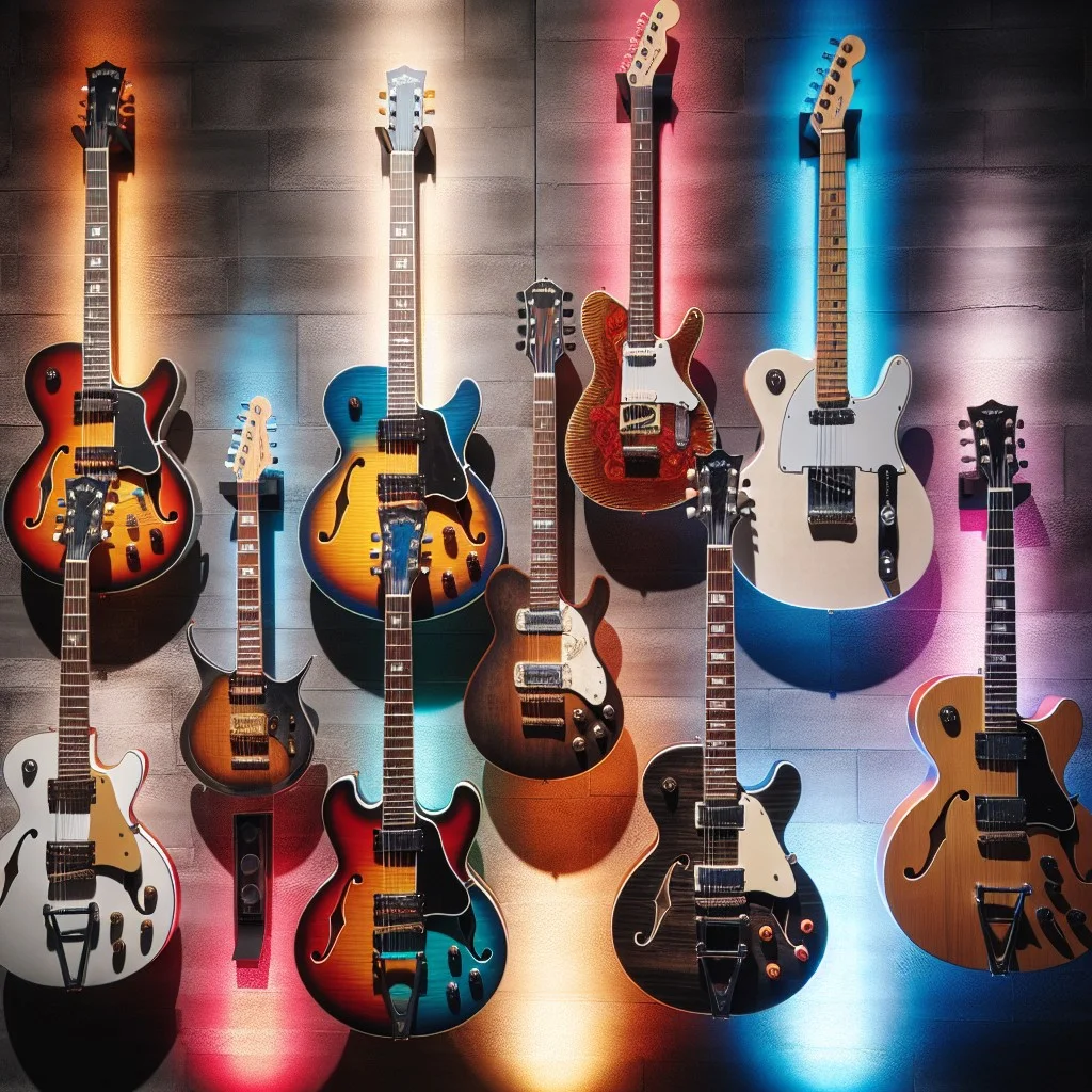 led lights to enhance your guitar wall display