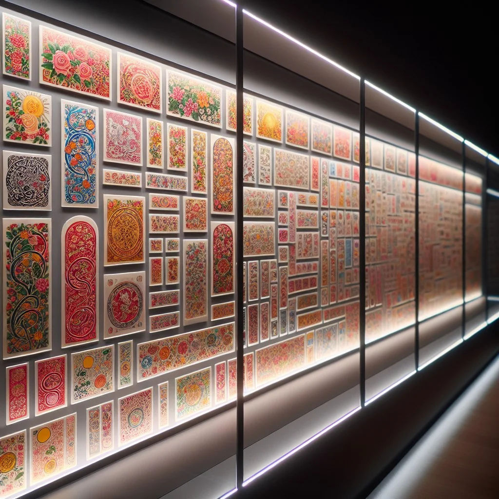 lighted glass encased sticker displays