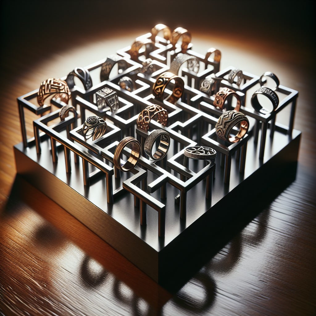 metallic maze ring stand