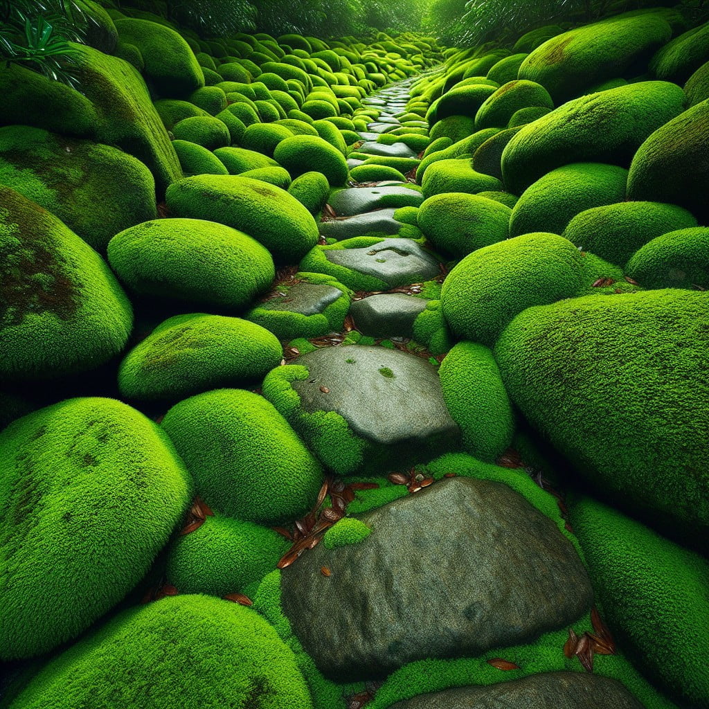 moss covered stones