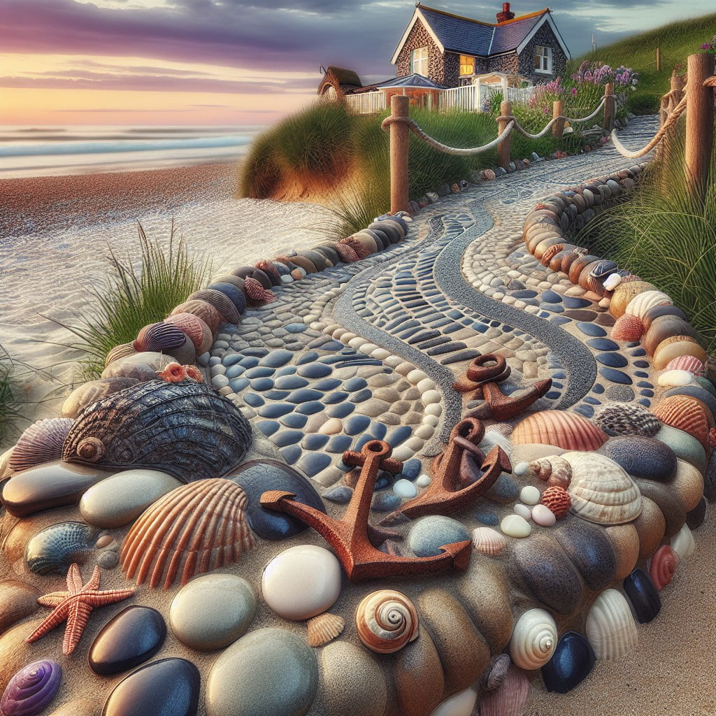 nautical themed stone path