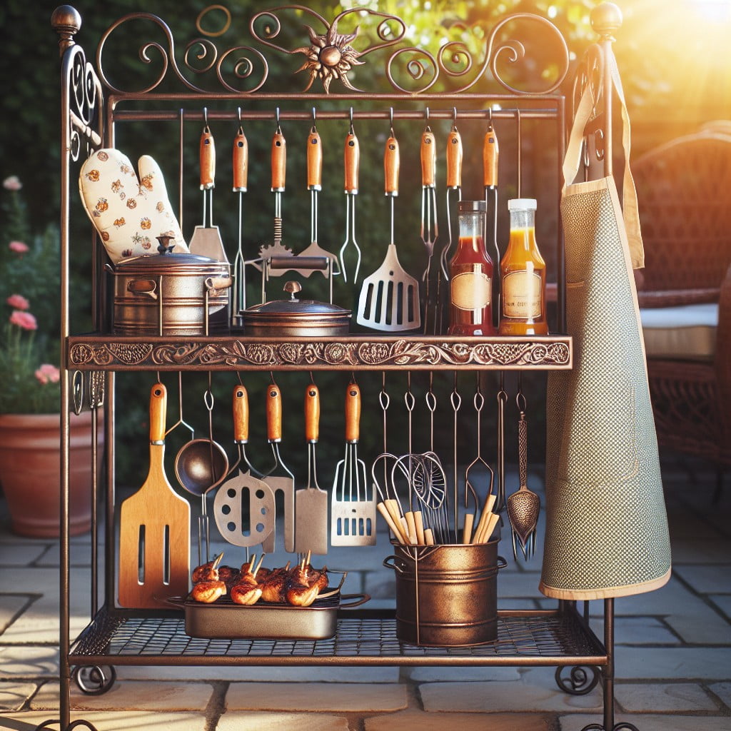 outdoor bakers rack for barbecue gear