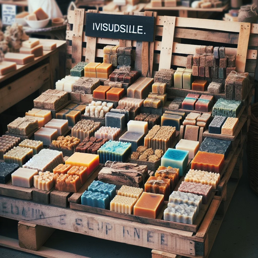 recycled wood pallet soap display