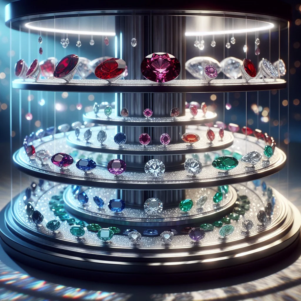 rotating display stand for gemstones