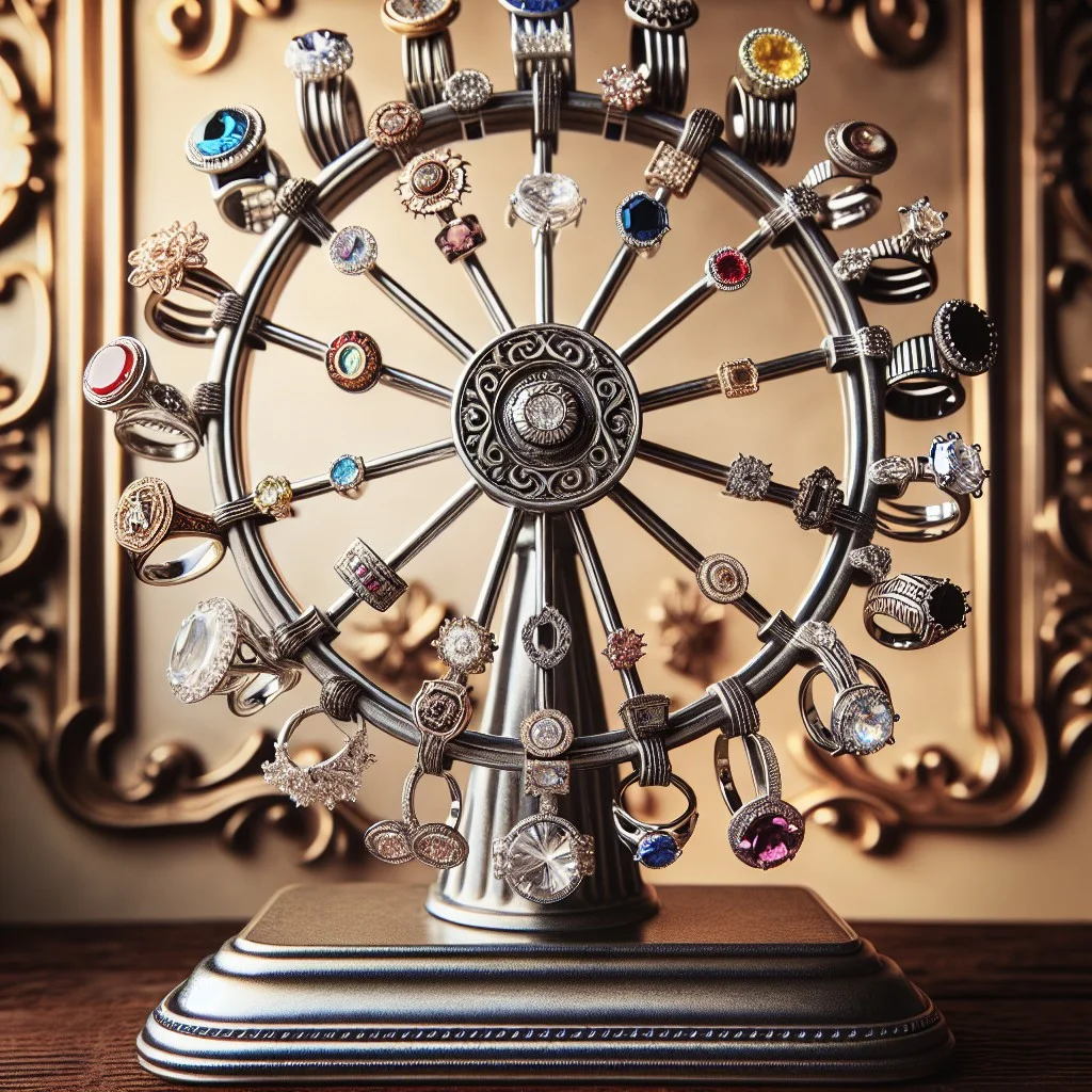 rotating ferris wheel ring holder