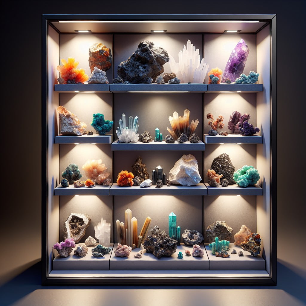 shadow box displays for rocks and minerals