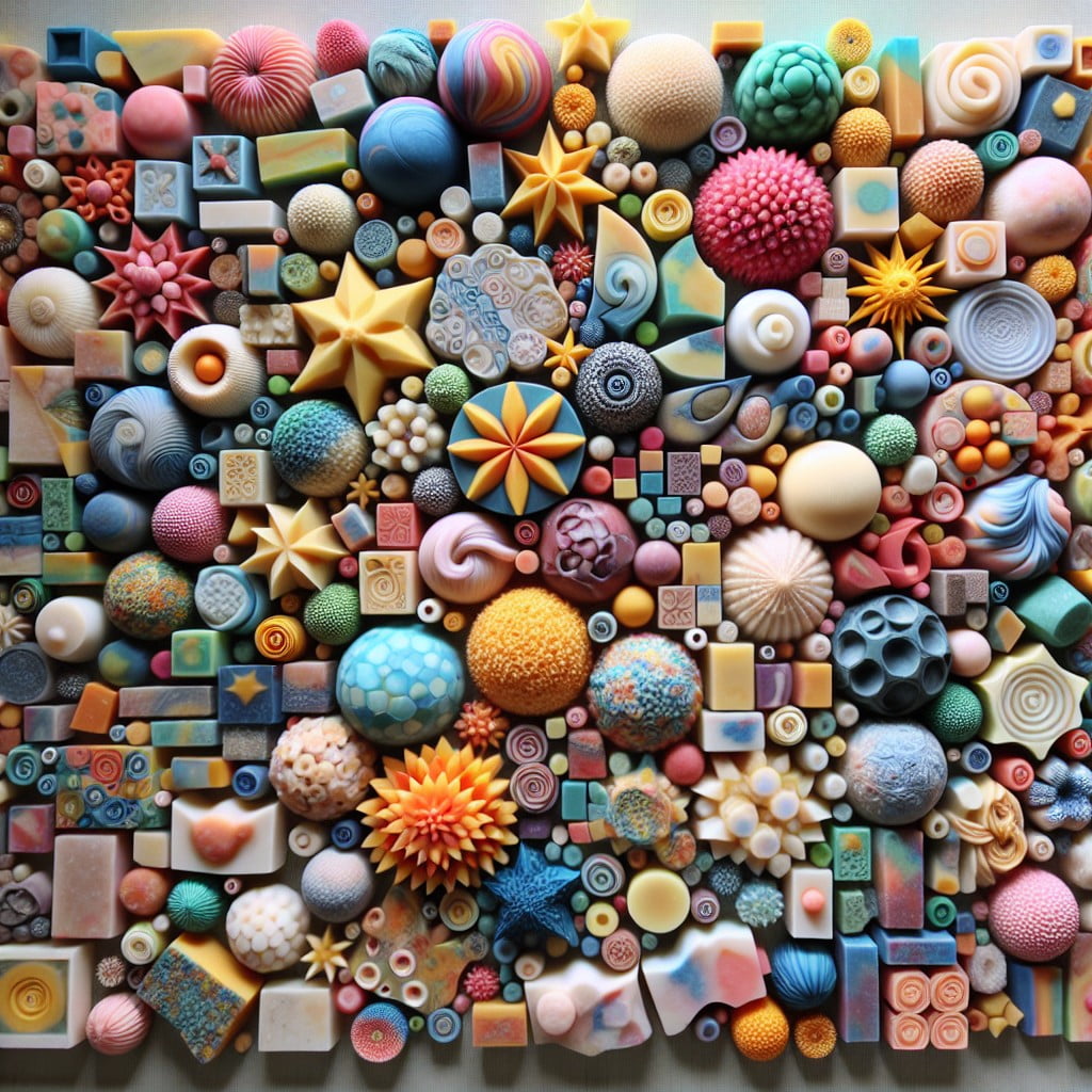 soap mosaic wall display