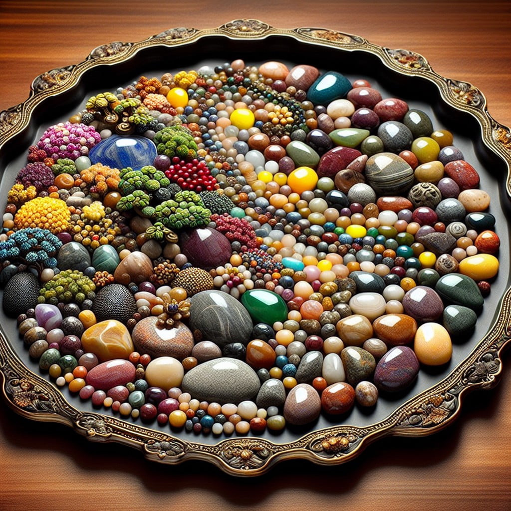 tea tray display for small stones
