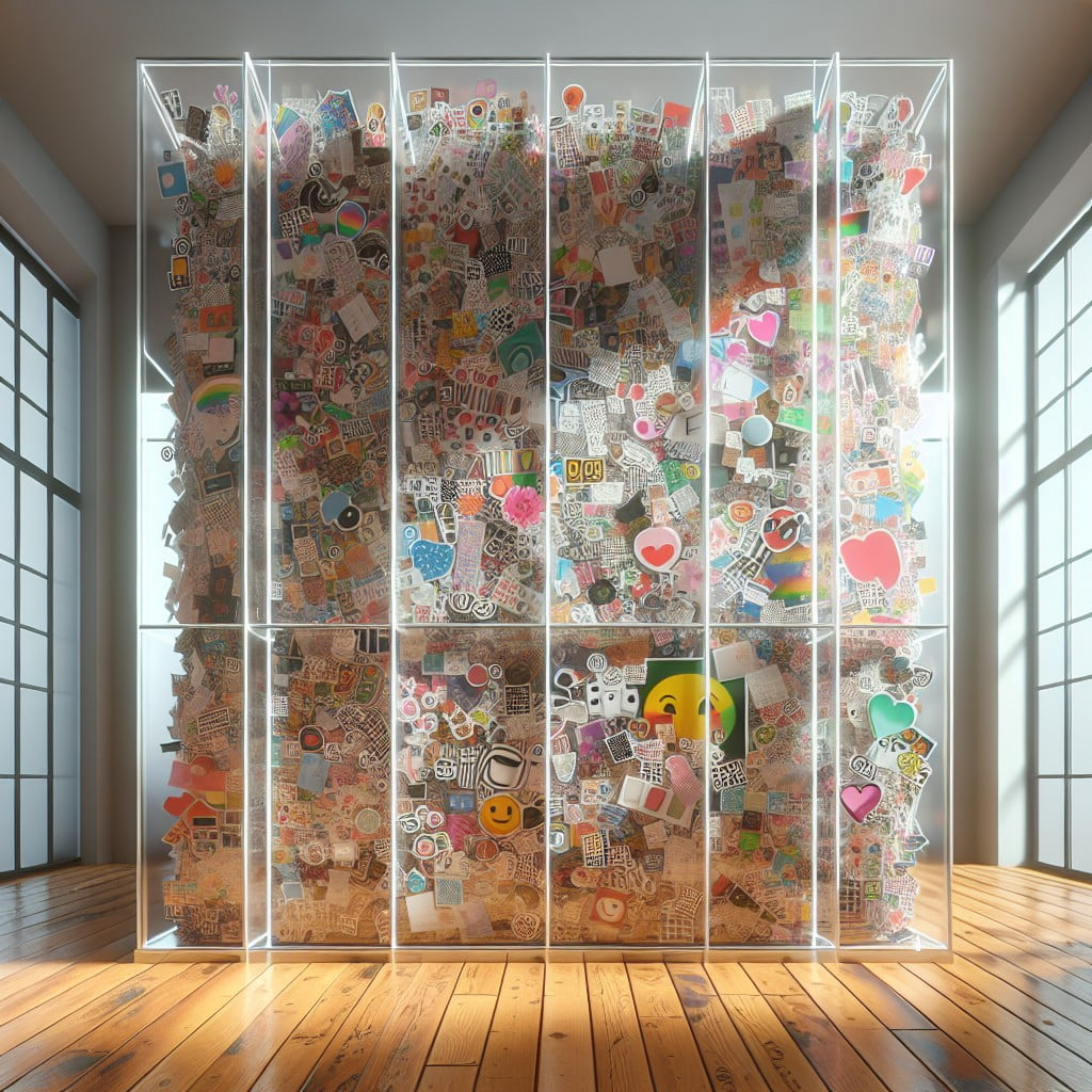 transparent shelf bin sticker display