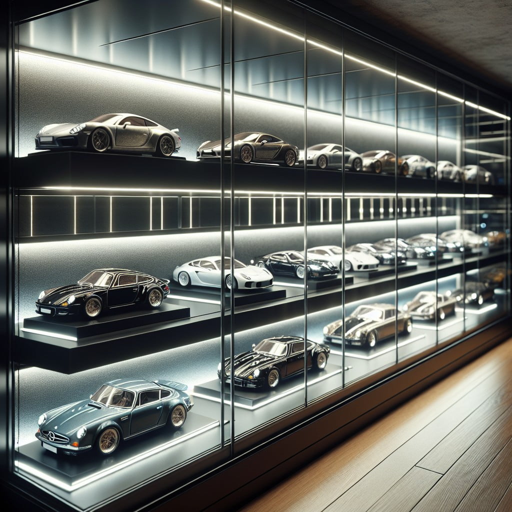 under lit display cases for model cars