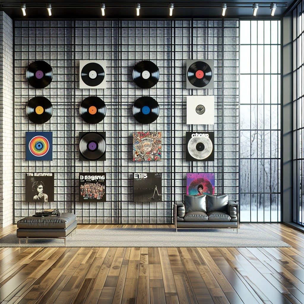 use gridwalls to display vinyl records