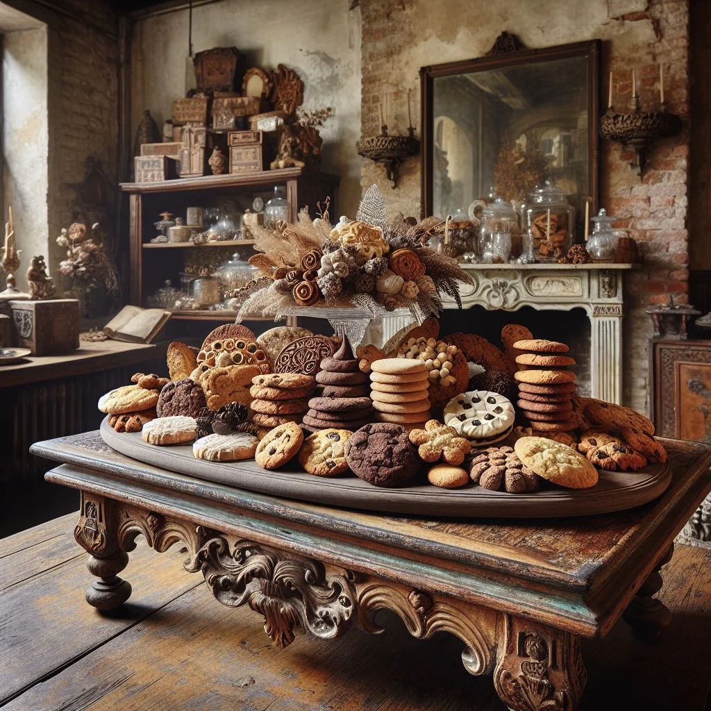 using antique furniture for cookie displays