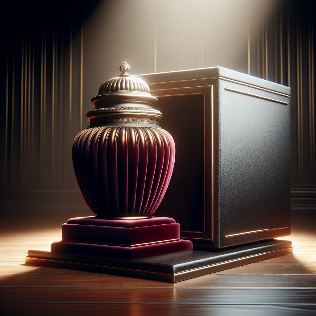 velvet cushioned urn display box