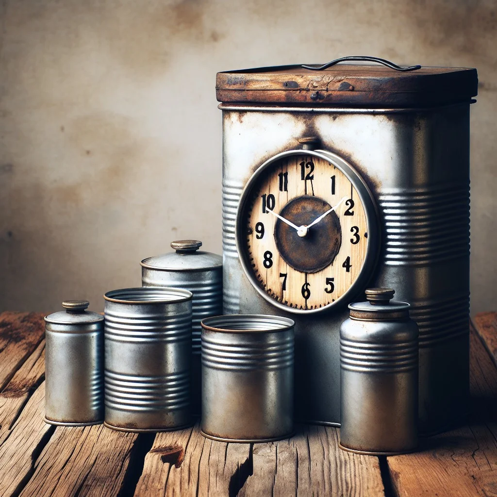 vintage canister set clock