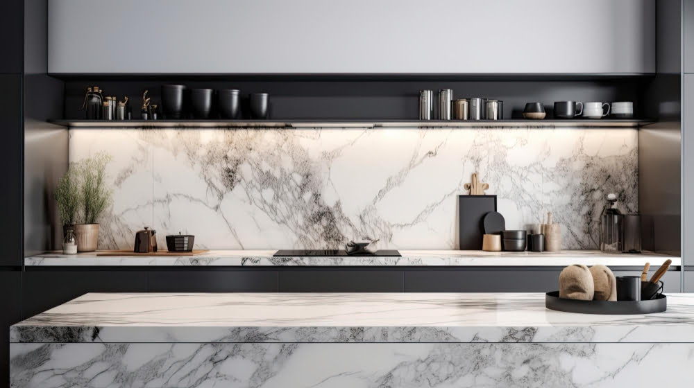 Marble and granite countertops