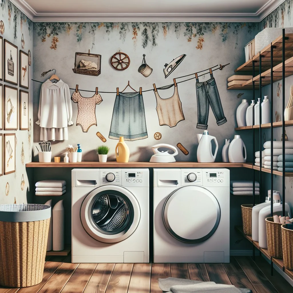 adorn the wall with laundry themed artwork