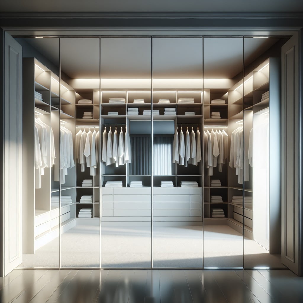 built in closet mirrored doors idea