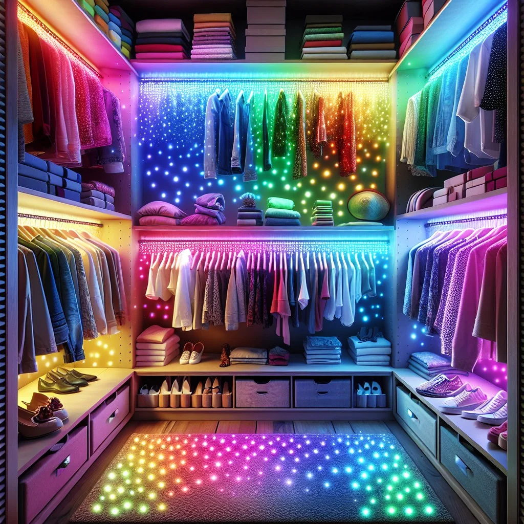 colored led lighting for funky closets