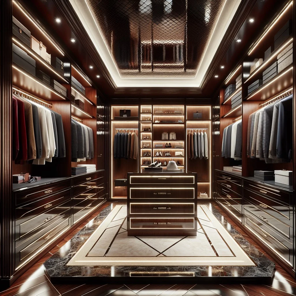 decide on high quality materials for the luxury walk in closet