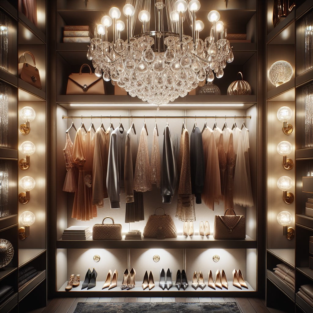 high end lighting ideas for luxury walk in closets