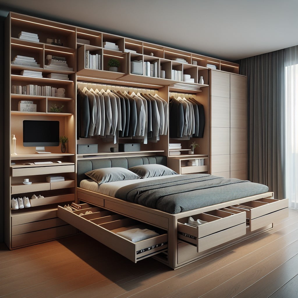 multi functional furniture as closet space