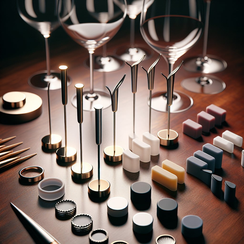 different materials used in wine glass markers