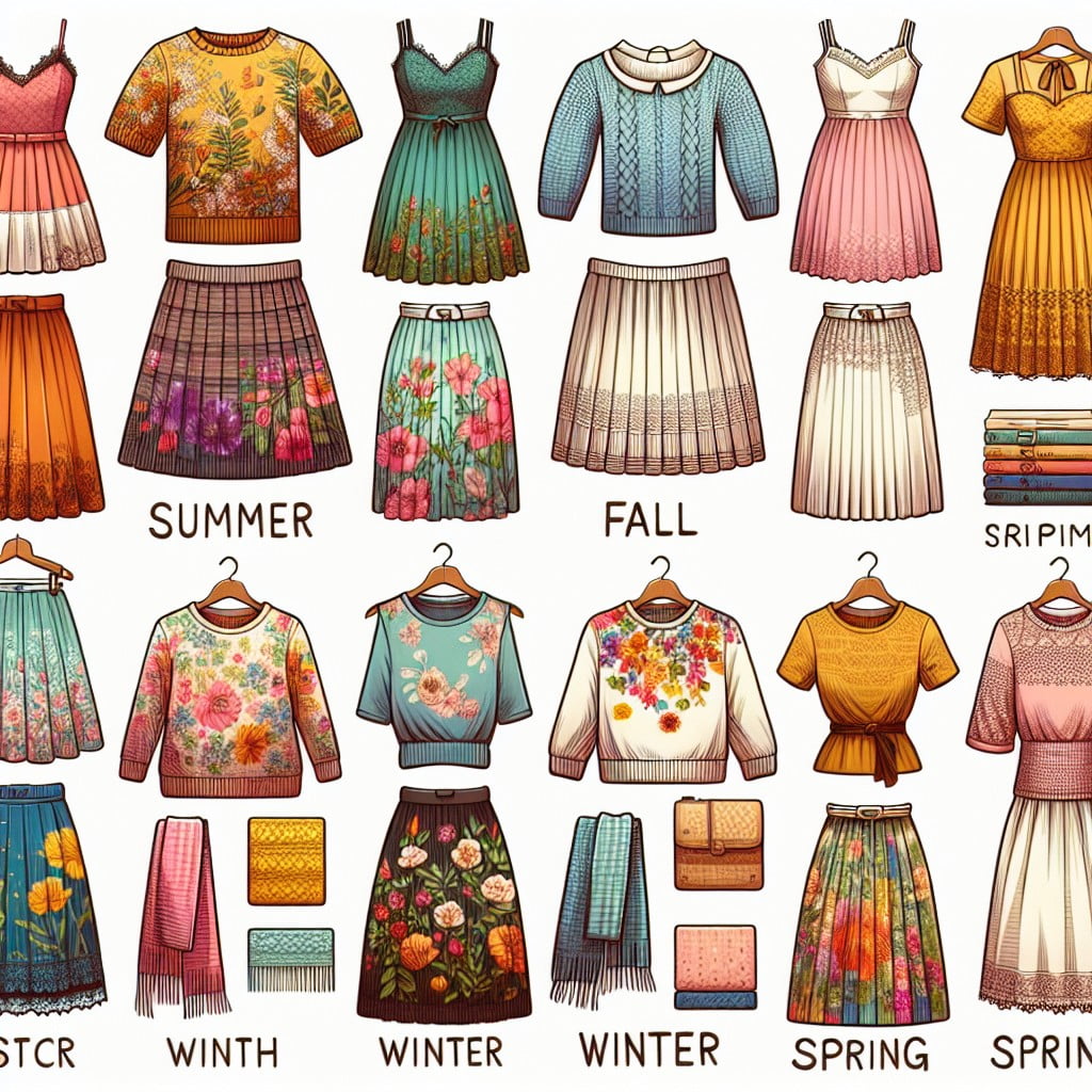 sort skirts and dresses by season