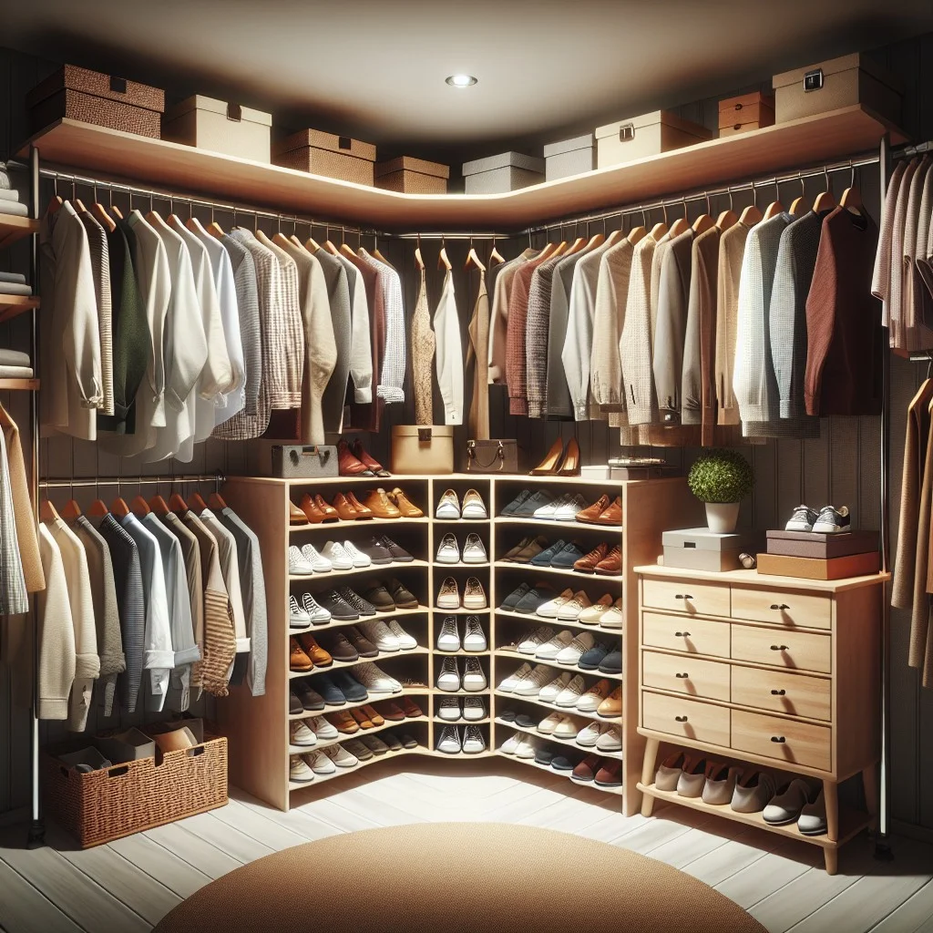 transform a corner into a closet delight