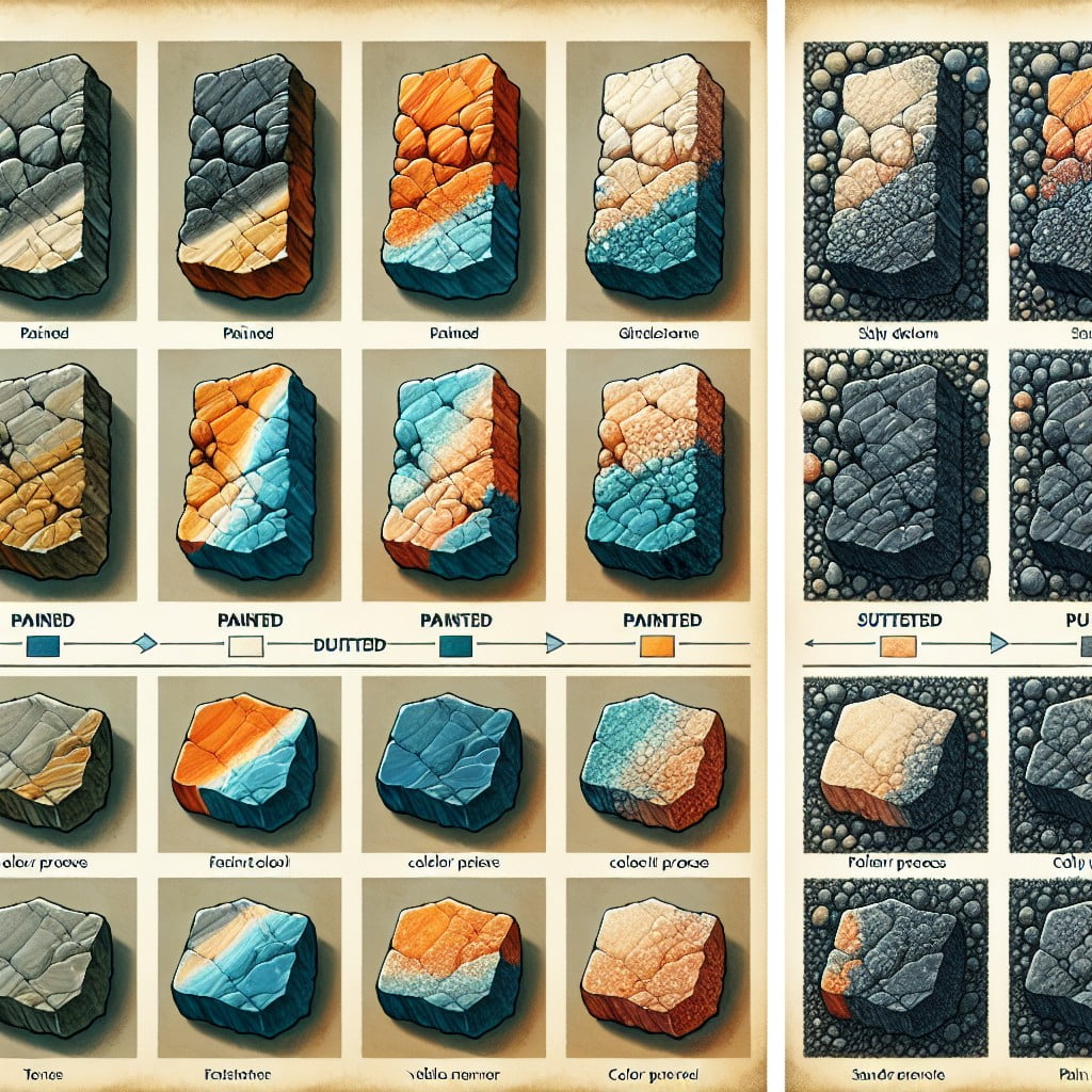 types of paint and stone identification